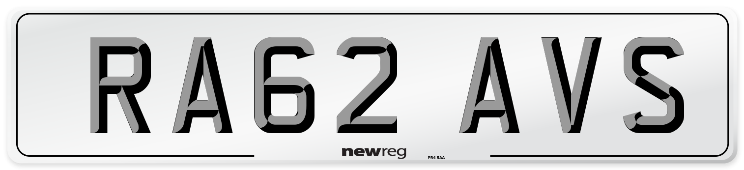 RA62 AVS Number Plate from New Reg